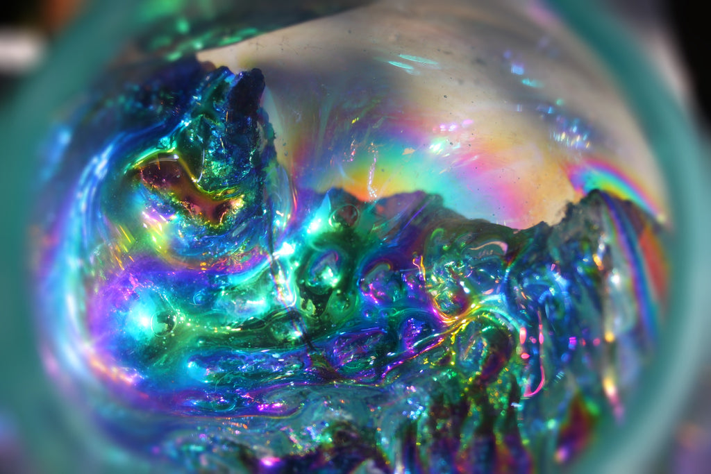 Rainbow Drippy Glass candle/terrarium no.10