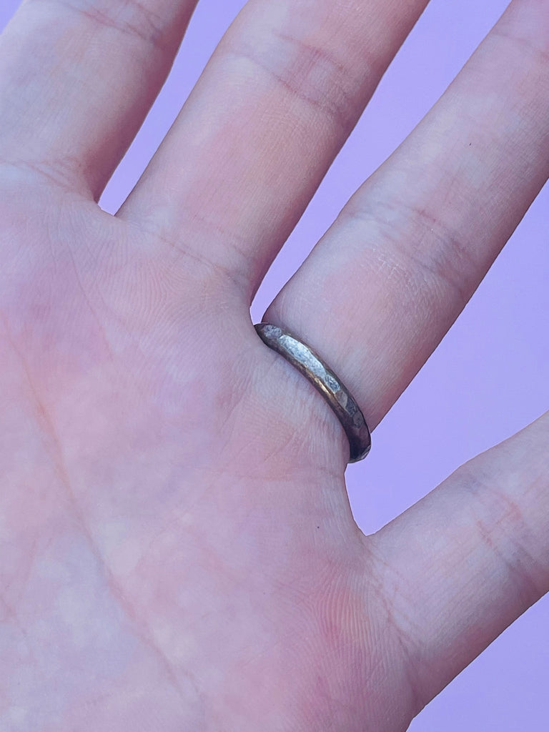 Handmade pyrite cluster ring size 5