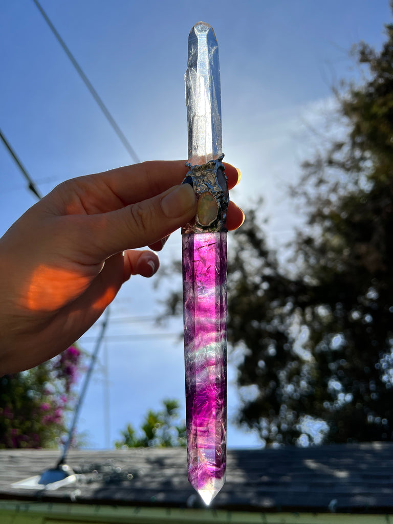 Generating Channeler wand with Fluorite and Colombian Quartz