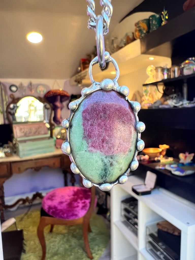 Ruby Zoisite Amulet