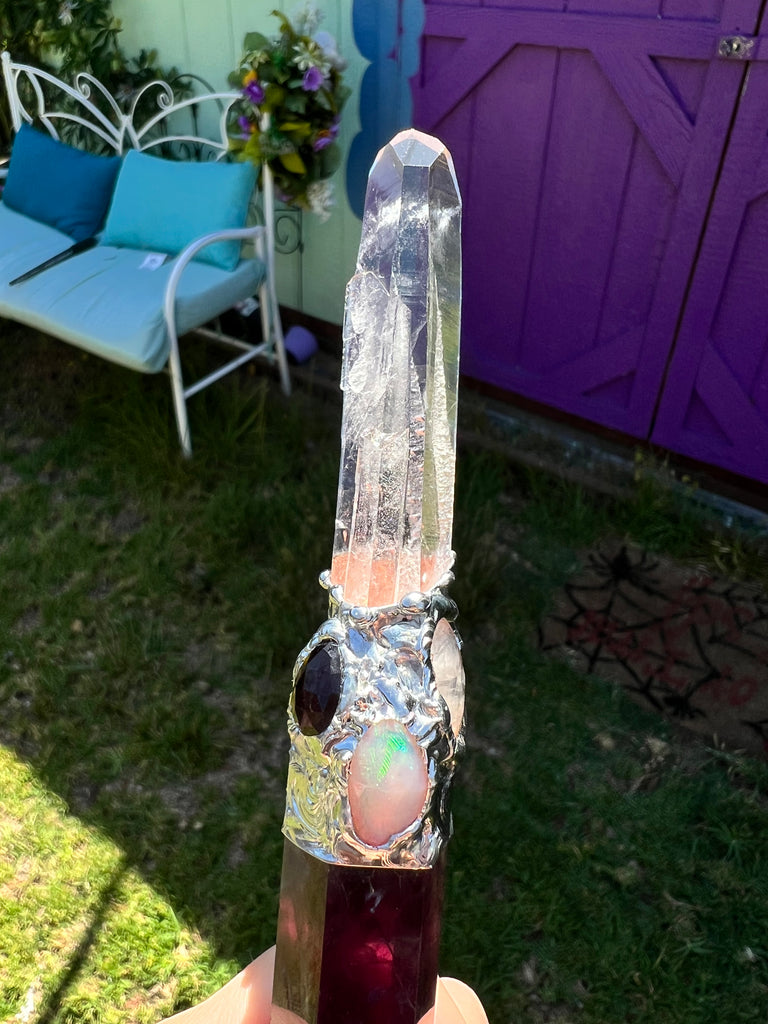 Generating Channeler wand with Fluorite and Colombian Quartz