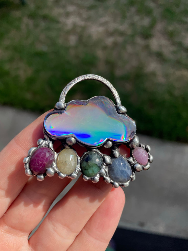 Recycled CD Cloud Rainbow