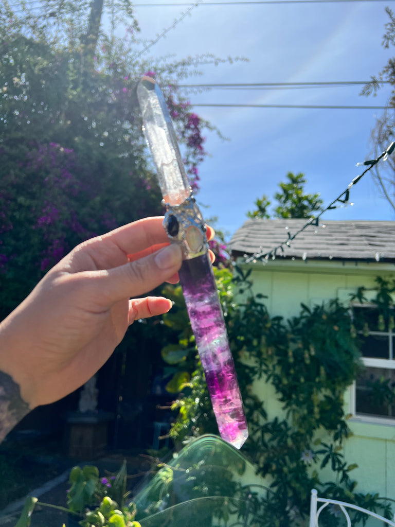 Generating Channeler wand with Fluorite and Colombian Quartz