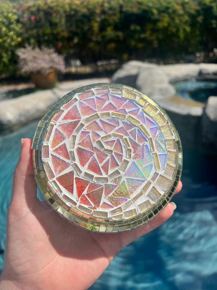 Spiral mosaic wall decor