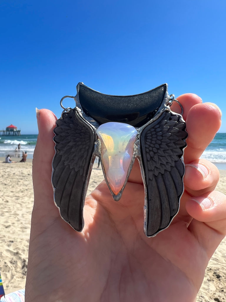 Moon Winged Angel Amulet