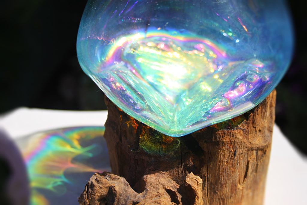 Rainbow Drippy Glass candle/terrarium no.2