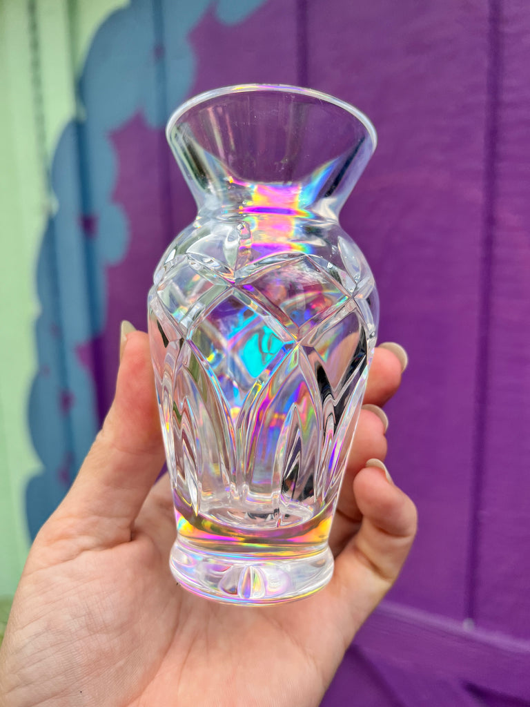 Aurafied Vintage glass vase