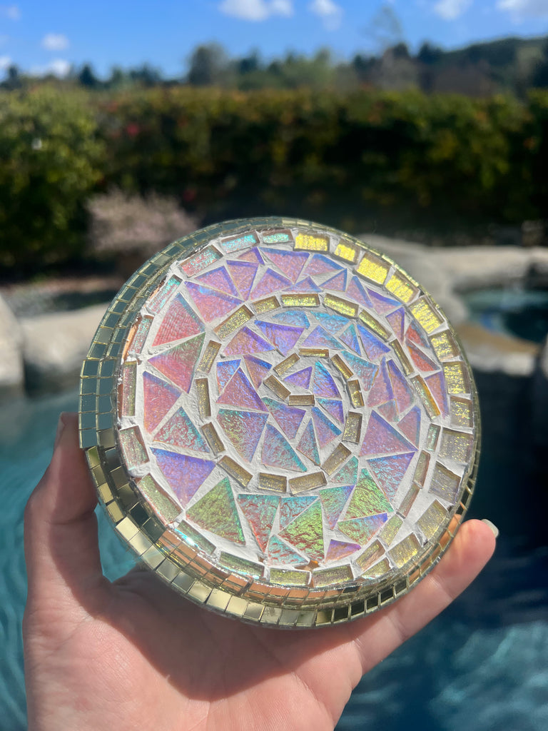 Spiral mosaic wall decor