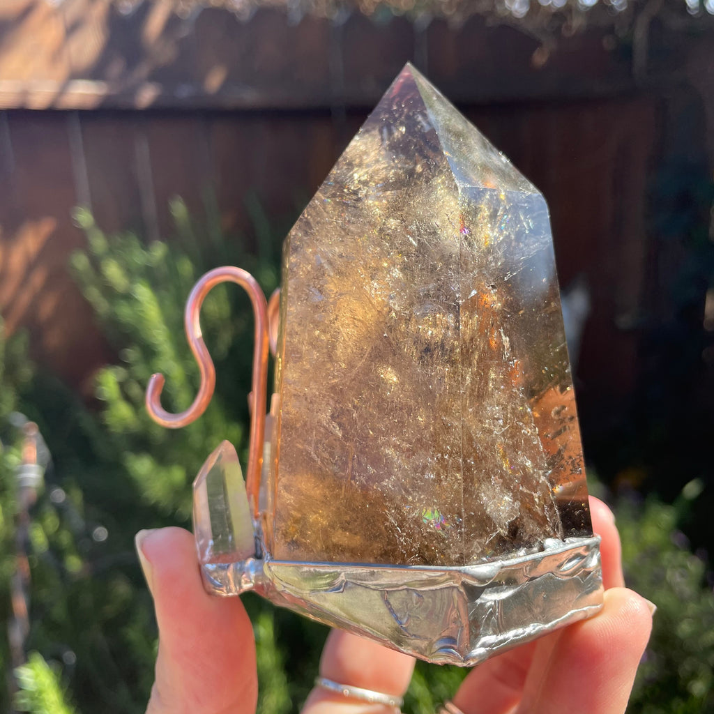 Smoky Rutilated Quartz ring holder