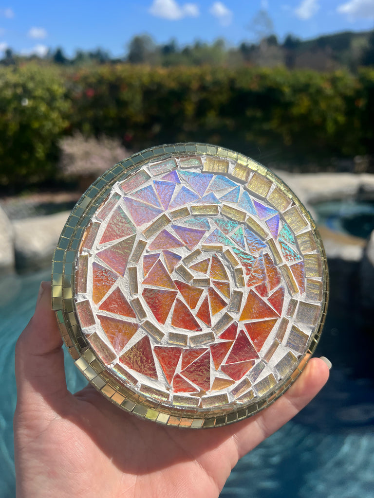 Spiral mosaic wall decor