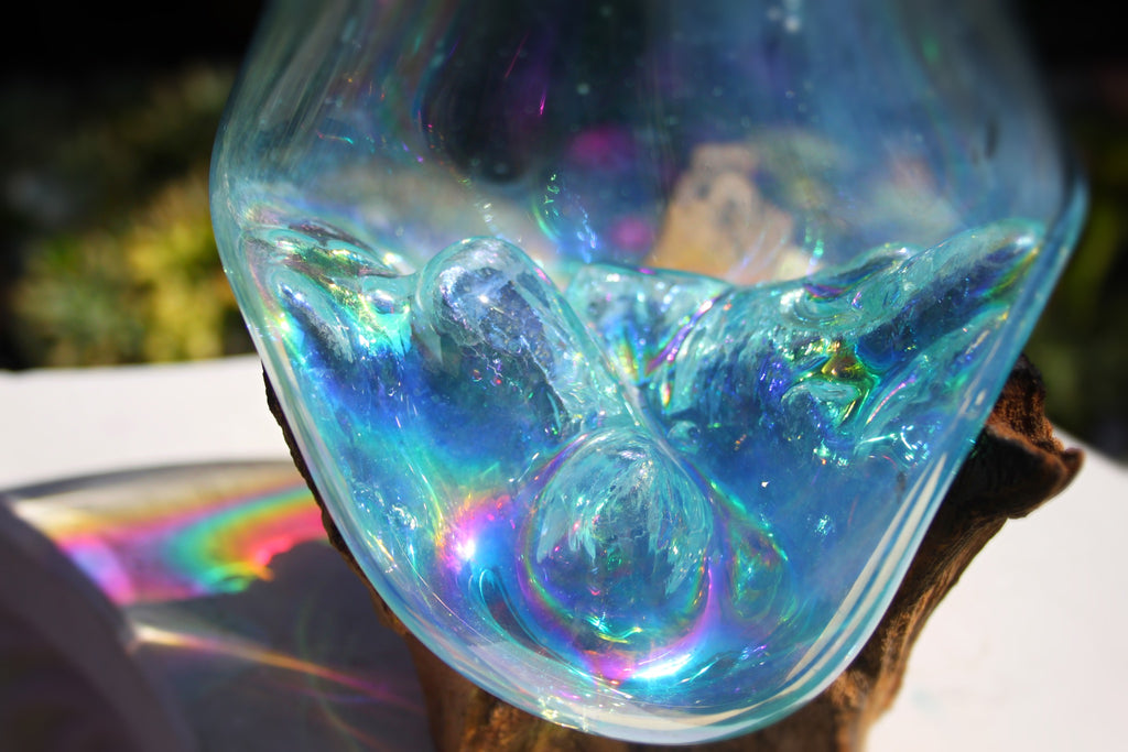 Rainbow Drippy Glass candle/terrarium no.6