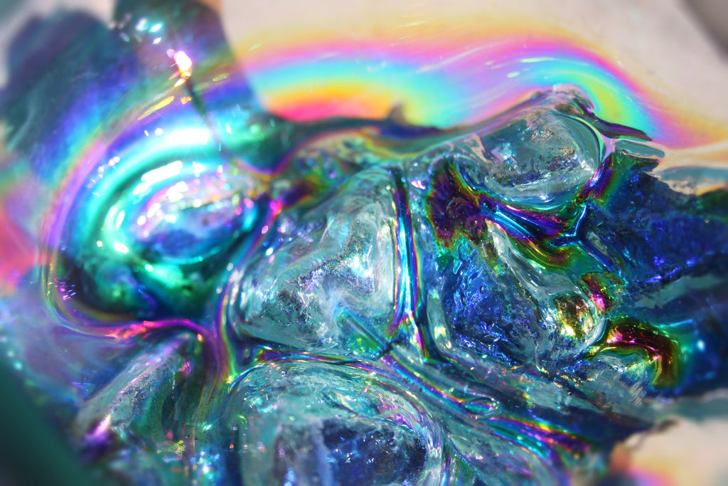 Rainbow Drippy Glass candle/terrarium no.6