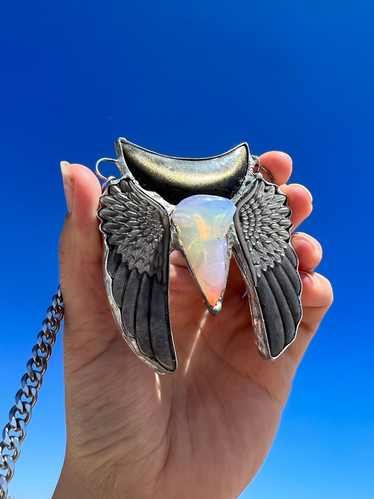 Moon Winged Angel Amulet
