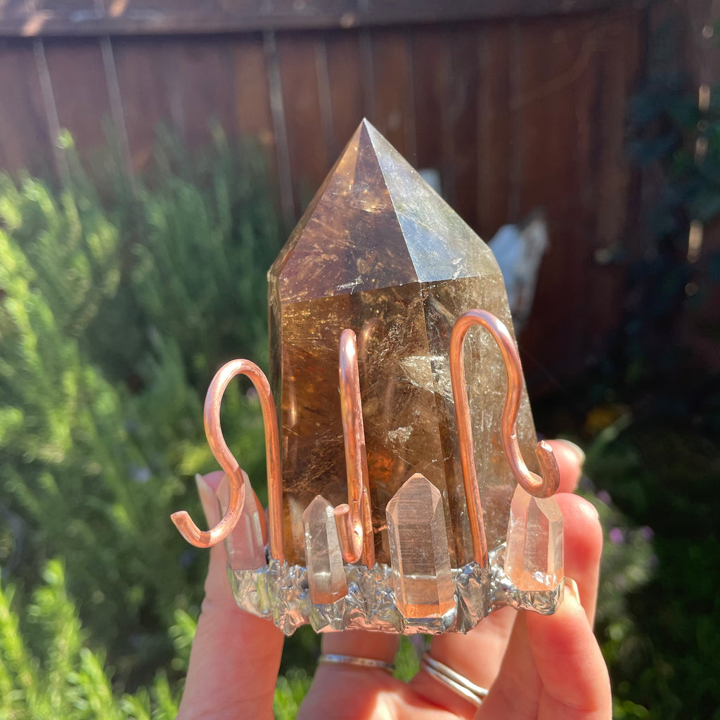 Smoky Rutilated Quartz ring holder