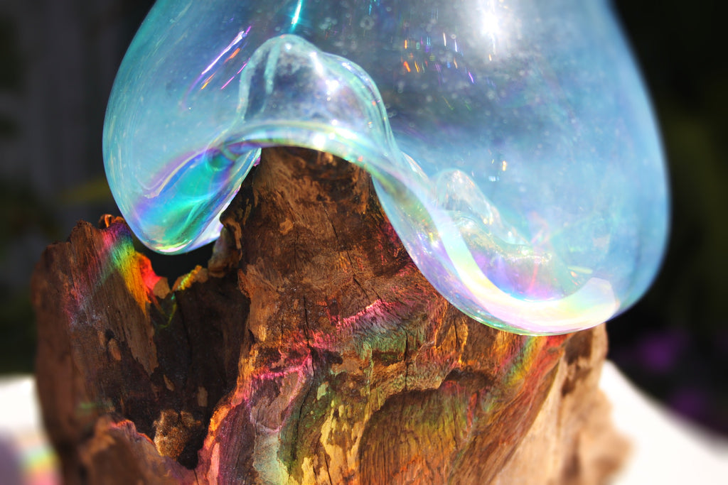 Rainbow Drippy Glass candle/terrarium no.5