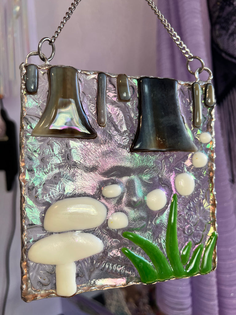 Forest scene Green Lady Window Hang, one of a kind
