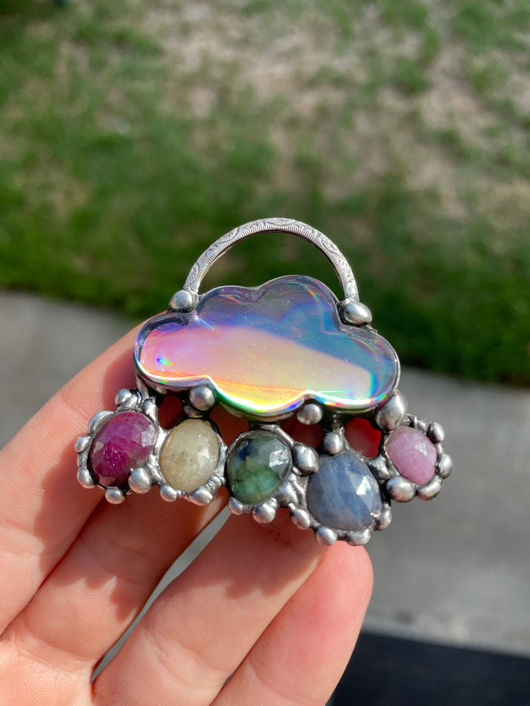 Recycled CD Cloud Rainbow