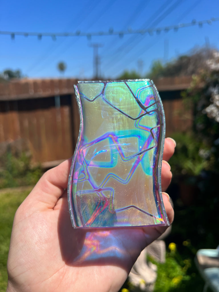 Disco mosaic Aura Glass Candle Holder