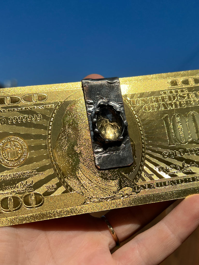 Faceted Smoky Citrine Money Clip no.3