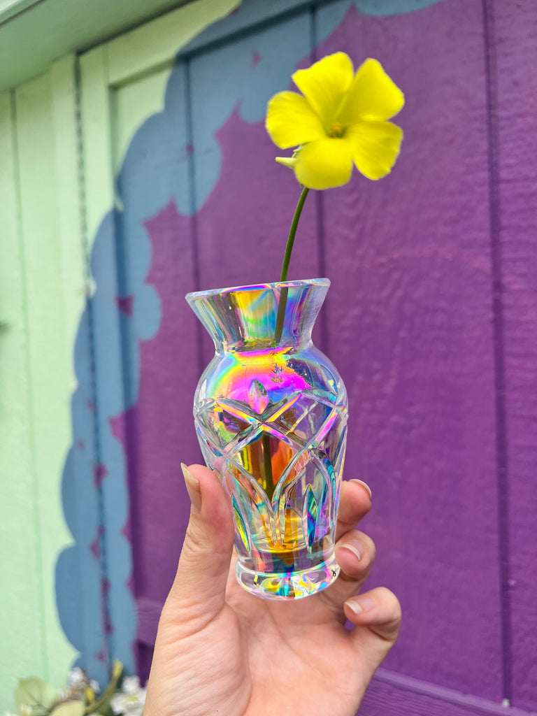 Aurafied Vintage glass vase