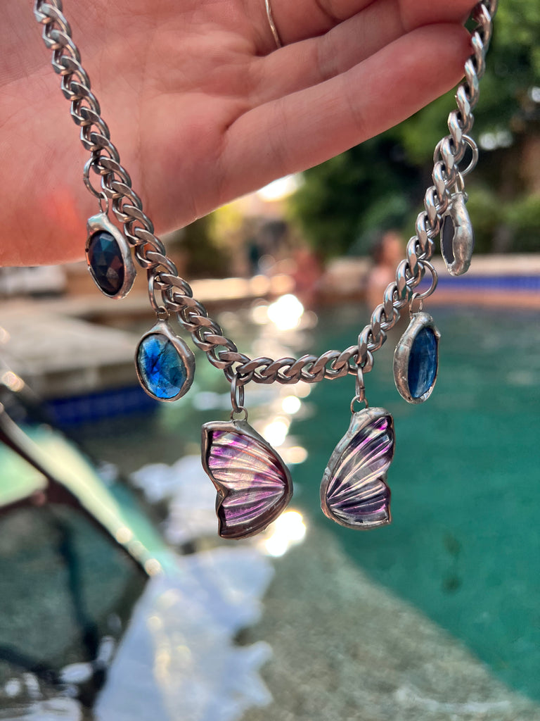 Fluorite Butterfly Choker