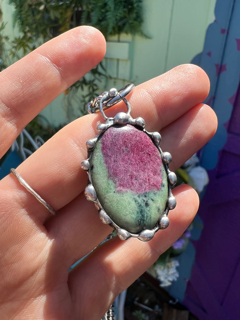 Ruby Zoisite Amulet