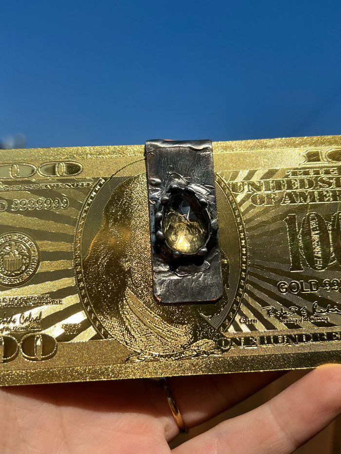 Faceted Smoky Citrine Money Clip no.3
