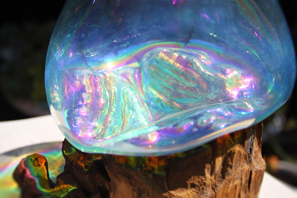Rainbow Drippy Glass candle/terrarium no.2