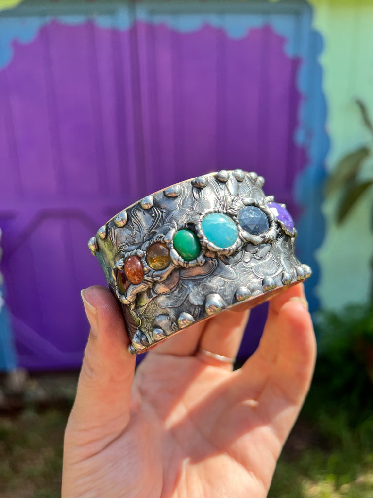 Rainbow Chakra Crystal Bangle