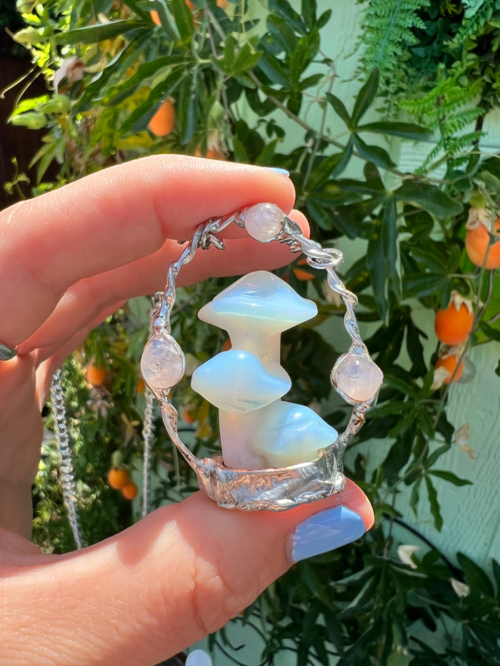 Opalite Mushrooms with moonstones