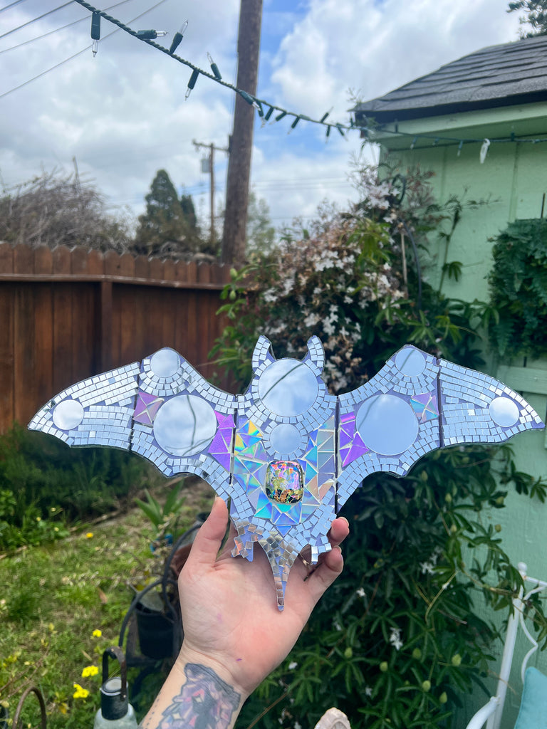 Mirror Disco Mosaic Bat wall hang