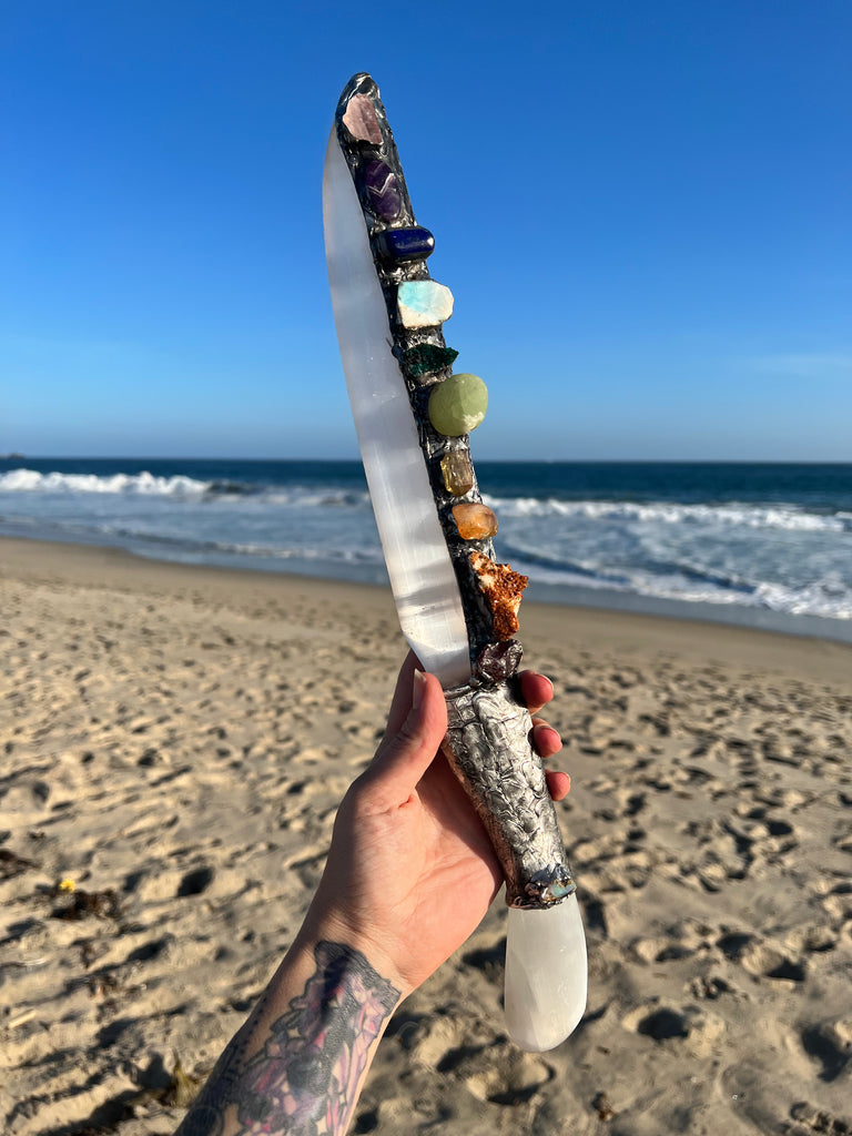 Rainbow Spectrum Selenite Energetic tool