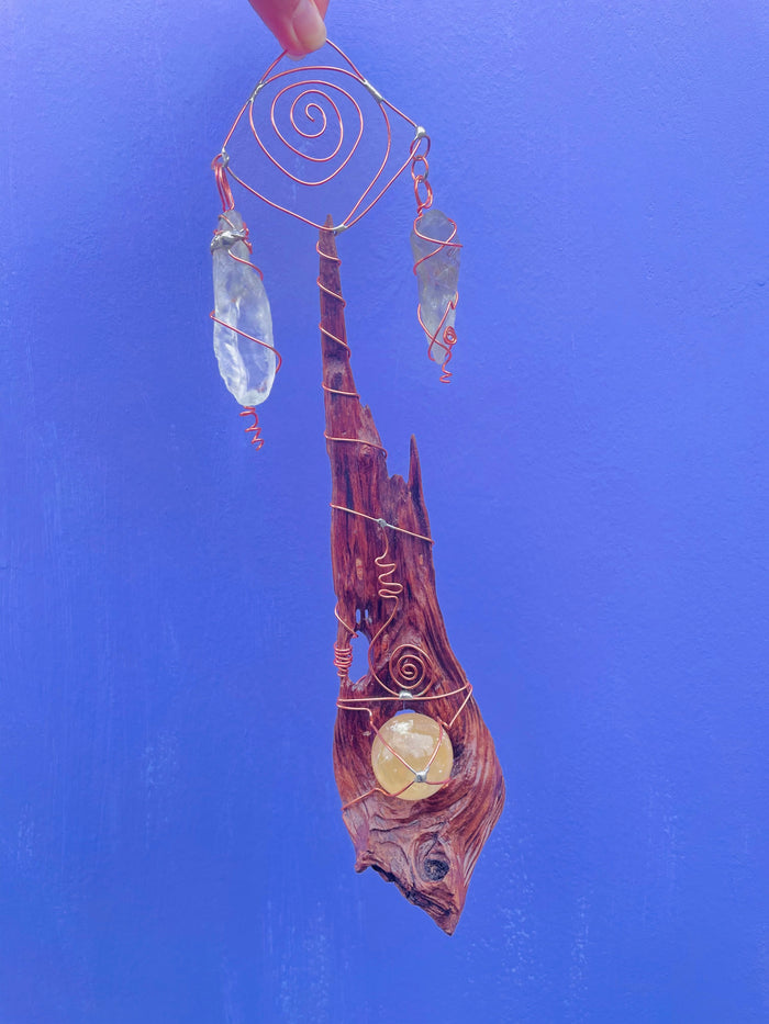 Fairy Home Protection for the healer- Prassiolite and Honey Calcite