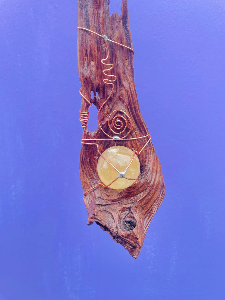 Fairy Home Protection for the healer- Prassiolite and Honey Calcite