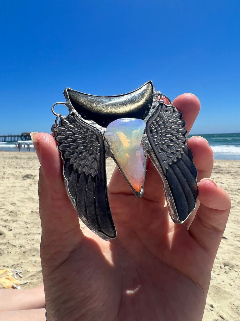 Moon Winged Angel Amulet