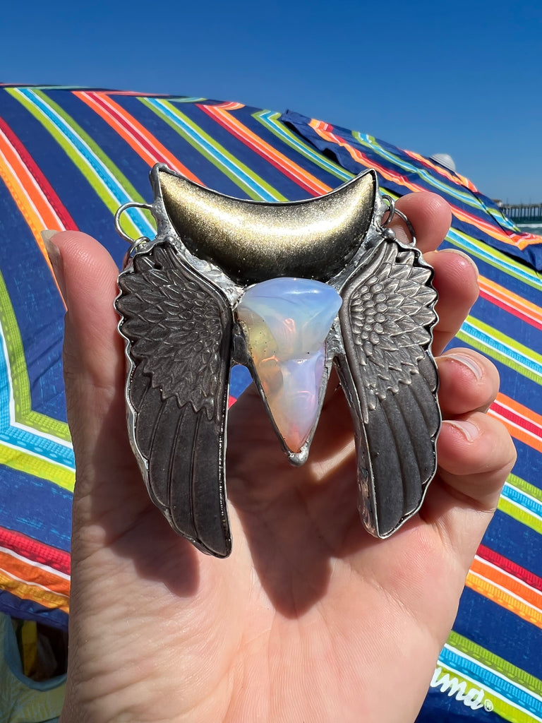 Moon Winged Angel Amulet