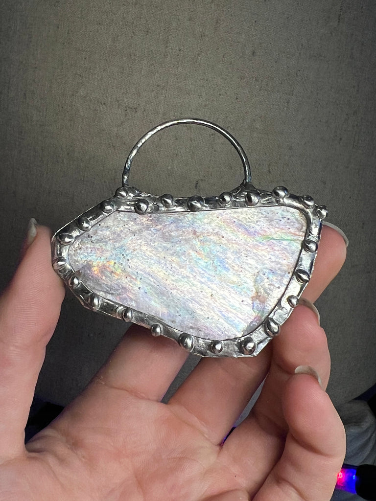 Holographic Lepidolite amulet no.2