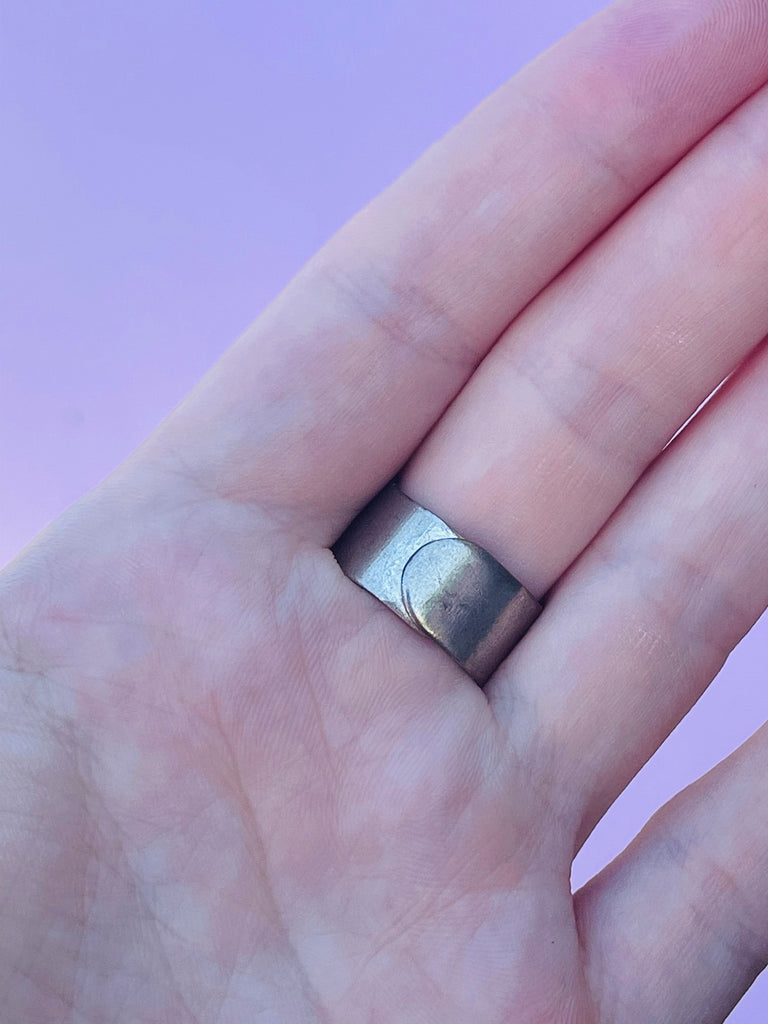 Turquoise Dichroic glass adjustable ring