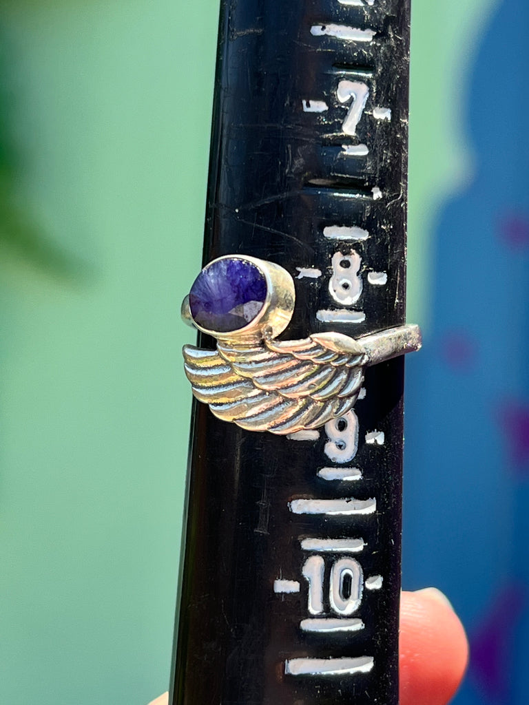 Angel Wing Ring with Charoite size 8.5 (no.2)