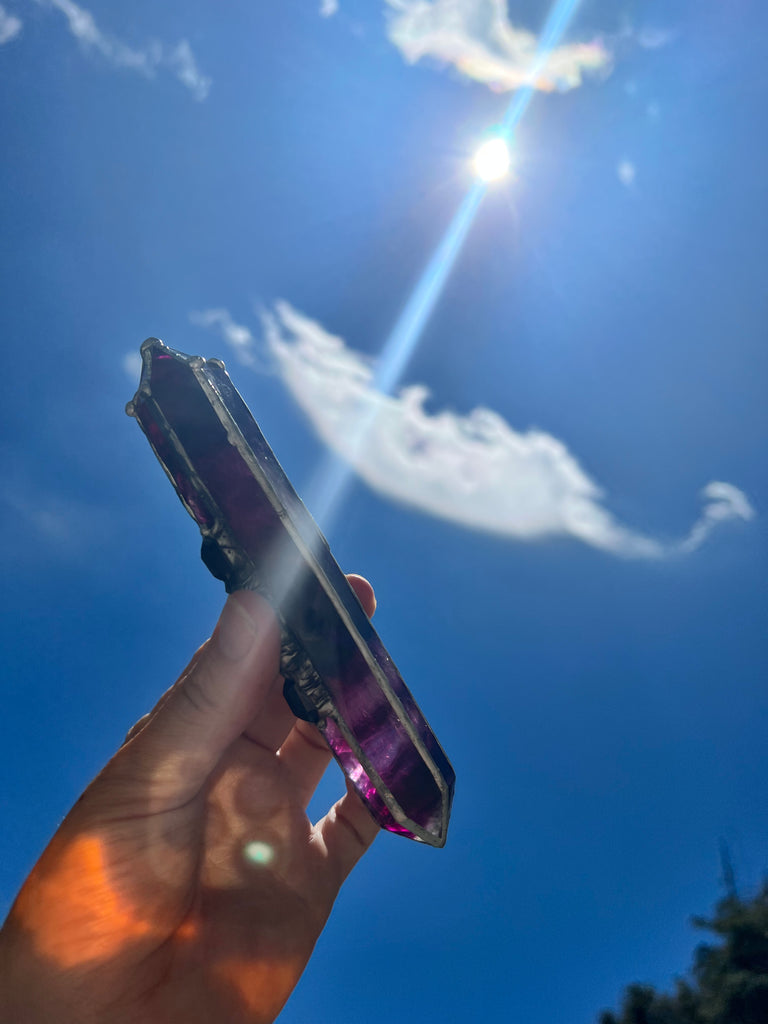 Rare Magenta  Fluorite & Ruby Zoisite wand