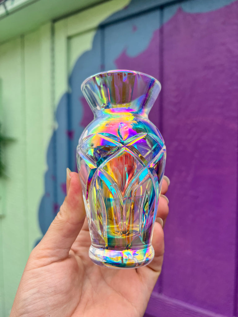 Aurafied Vintage glass vase
