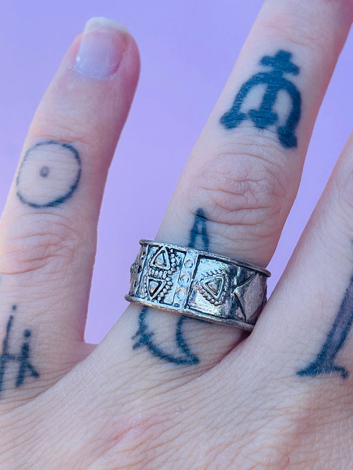 Tribal Silver ring size 6