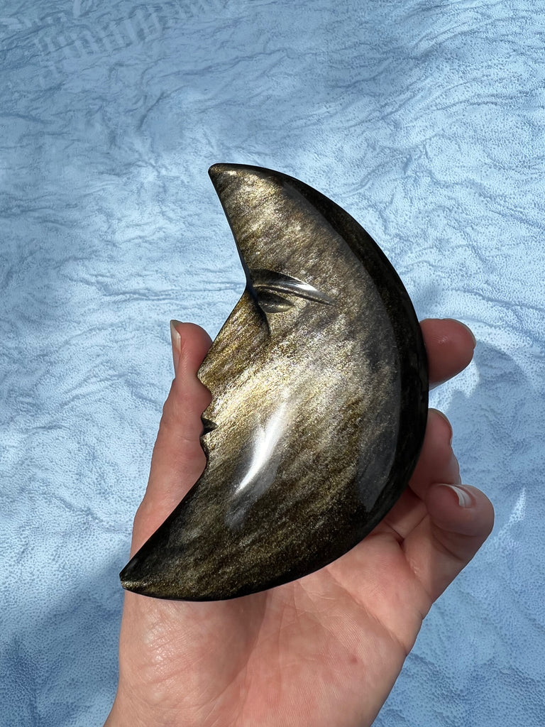 Golden Sheen Obsidian Moon