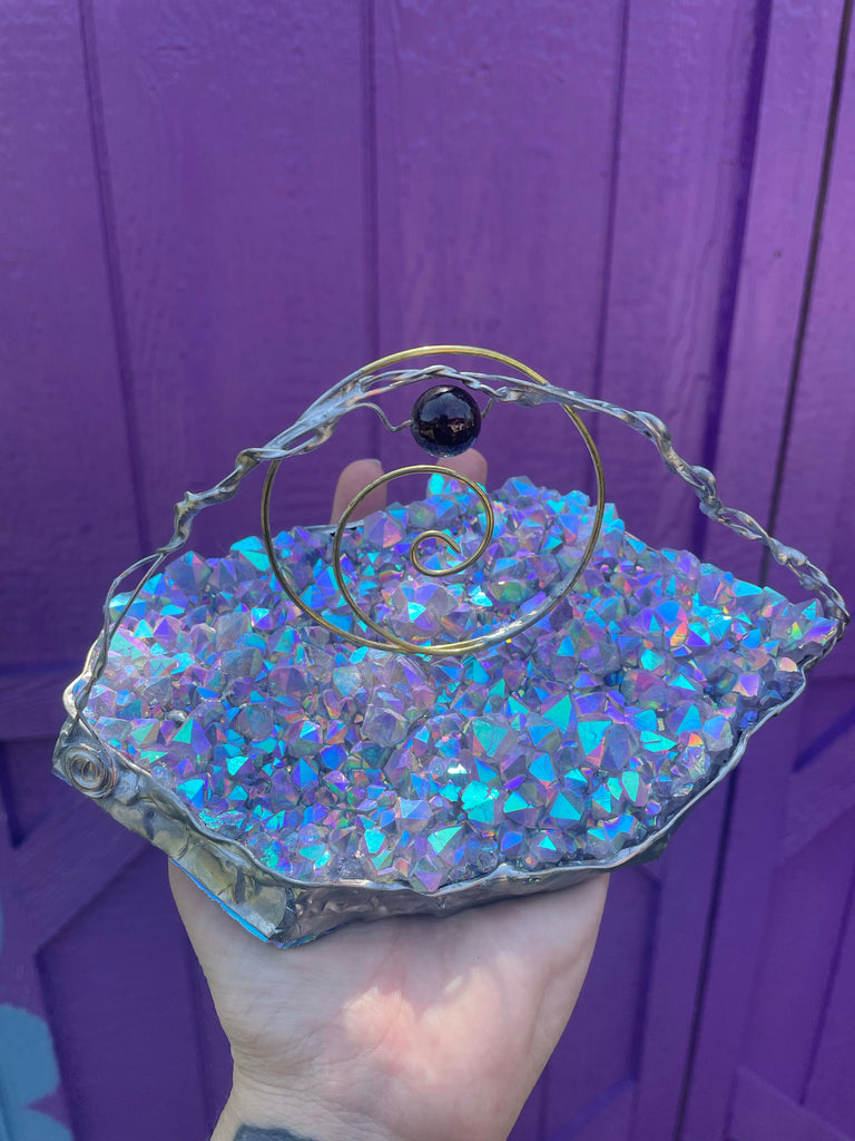 Aura amethyst oracle/tarot card of the day holder
