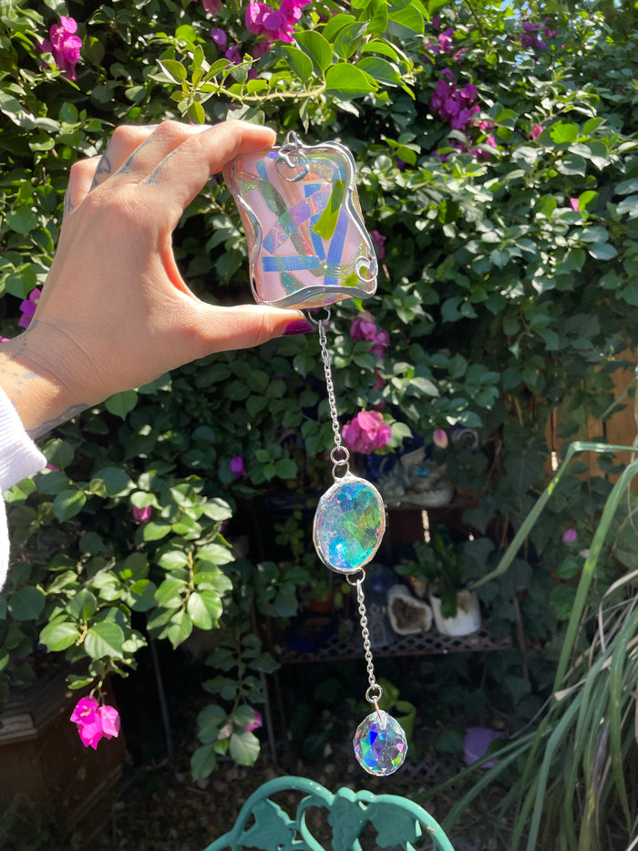 Pink Dichroic sun catcher