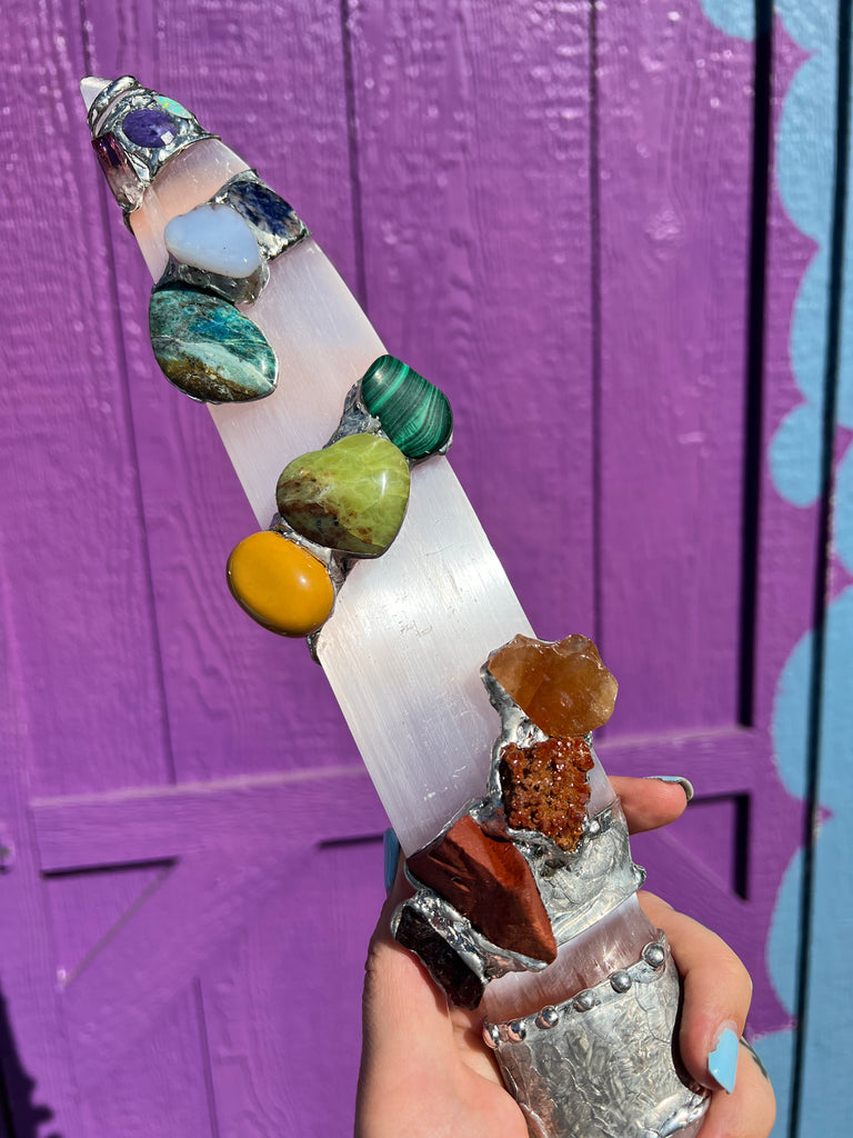 Rainbow Spectrum Selenite Energetic tool for Spiritual Alchemy