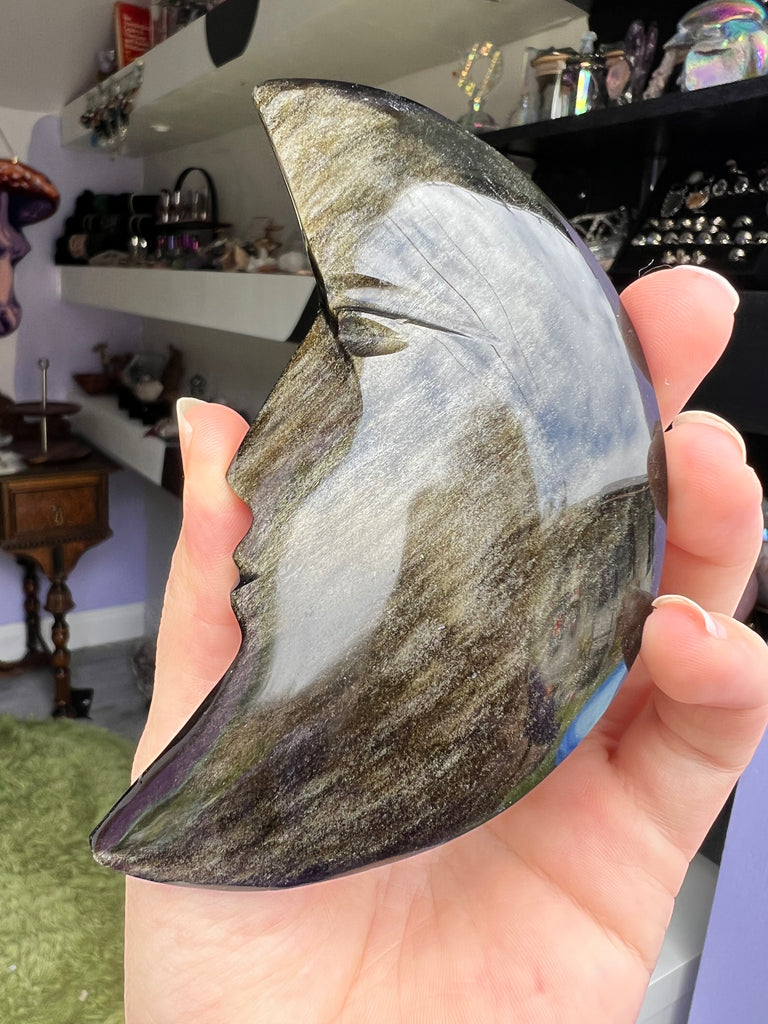 Golden Sheen Obsidian Moon